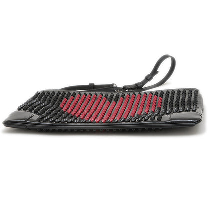 ルビポッシュ バレンタイン 2WAYバッグ スタッズ パテントレザー ブラック/ピンク ショルダーバッグ