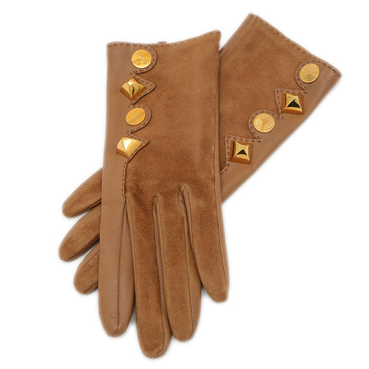 グローブ レザー スタッズ メドール ブラウン 7サイズ 手袋