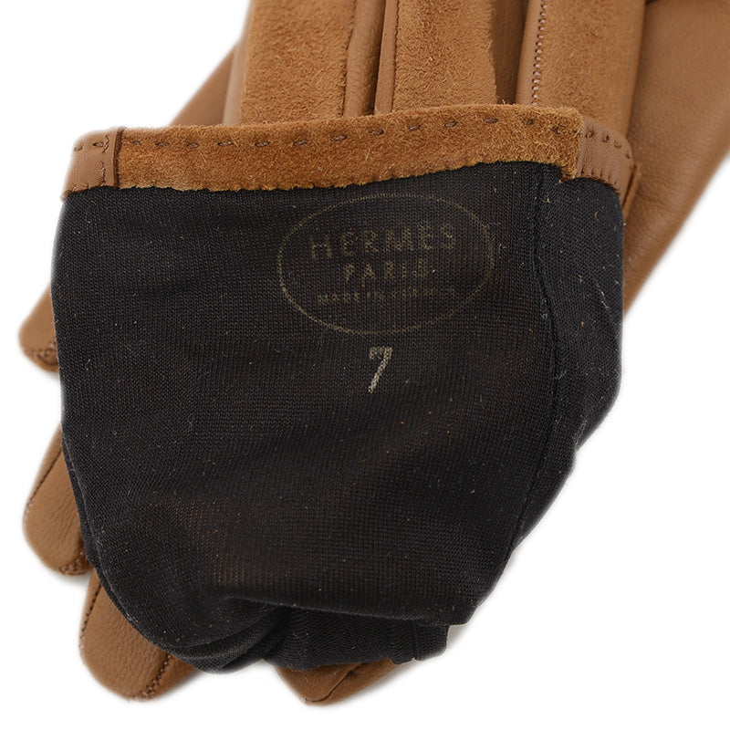 グローブ レザー スタッズ メドール ブラウン 7サイズ 手袋