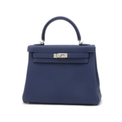 ケリー25 内縫い トゴ ブルーアンクル シルバー金具 B刻印 ハンドバッグ