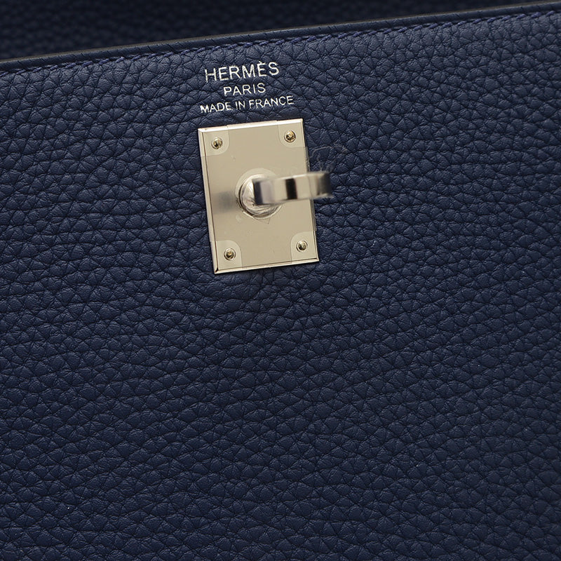 ケリー25 内縫い トゴ ブルーアンクル シルバー金具 B刻印 ハンドバッグ