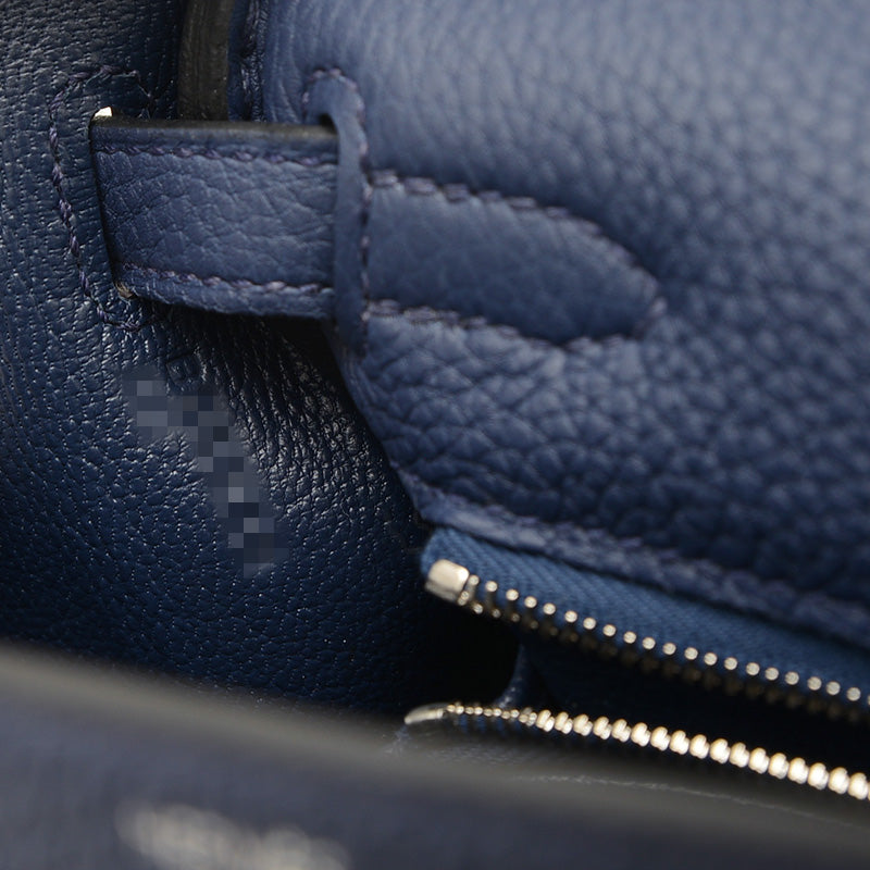 ケリー25 内縫い トゴ ブルーアンクル シルバー金具 B刻印 ハンドバッグ