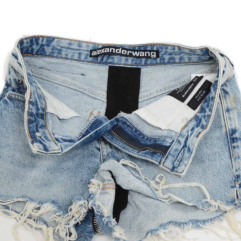 デニムショートパンツ コットン ブルー レディース 25サイズ ショートパンツ