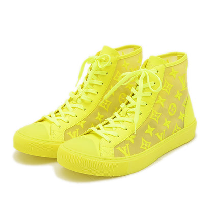 タトゥー ライン スニーカー ハイカット ナイロン イエロー メンズ 7サイズ スニーカー