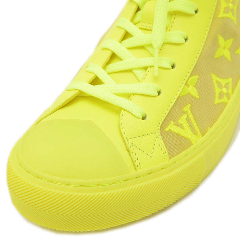 タトゥー ライン スニーカー ハイカット ナイロン イエロー メンズ 7サイズ スニーカー