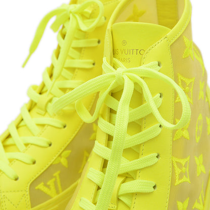 タトゥー ライン スニーカー ハイカット ナイロン イエロー メンズ 7サイズ スニーカー