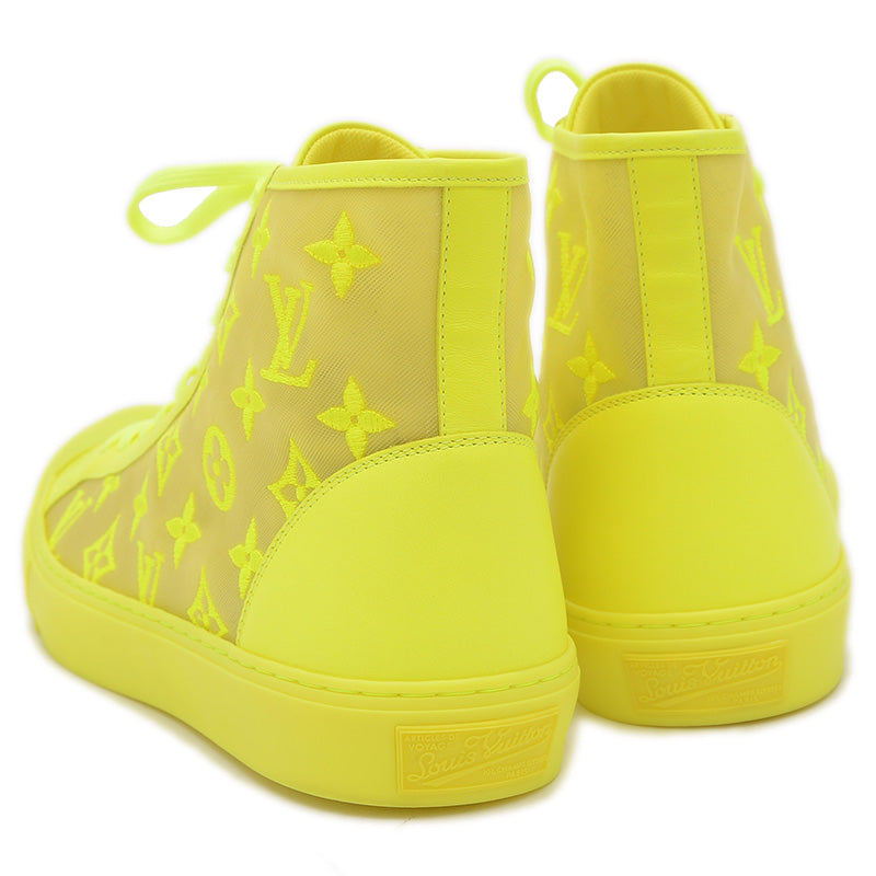 タトゥー ライン スニーカー ハイカット ナイロン イエロー メンズ 7サイズ スニーカー