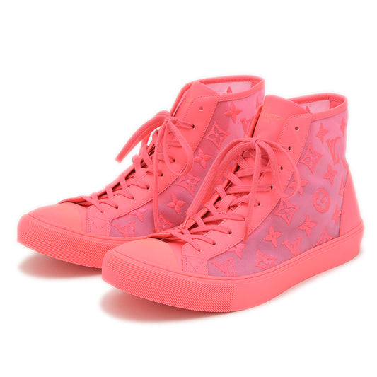 タトゥー ライン スニーカー ハイカット ナイロン ピンク メンズ 7サイズ スニーカー