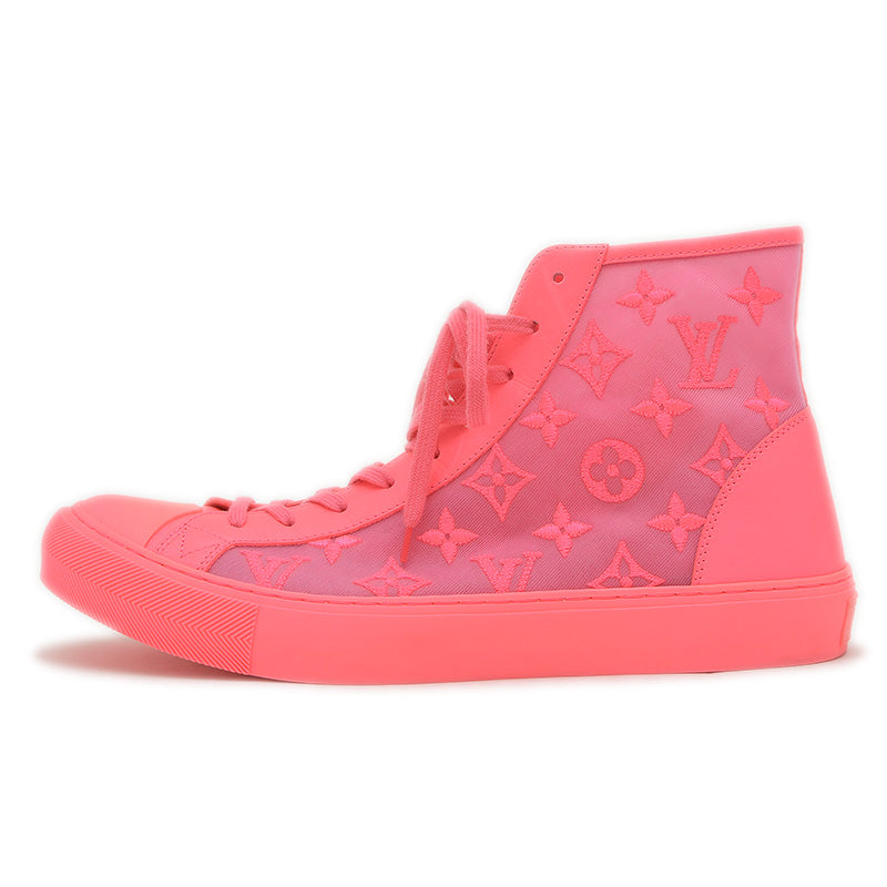 タトゥー ライン スニーカー ハイカット ナイロン ピンク メンズ 7サイズ スニーカー