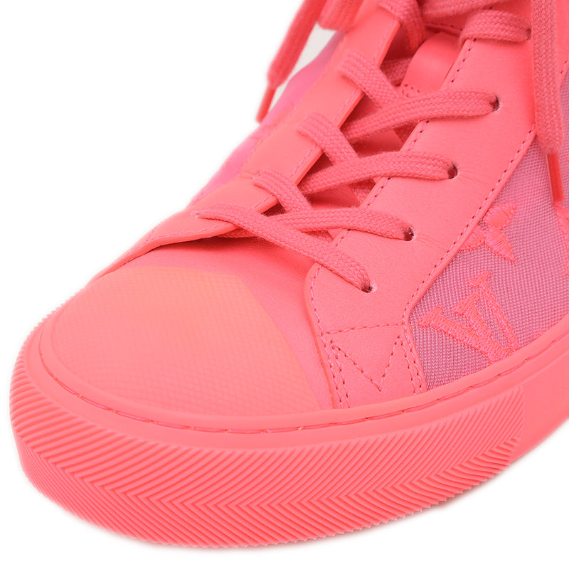 タトゥー ライン スニーカー ハイカット ナイロン ピンク メンズ 7サイズ スニーカー