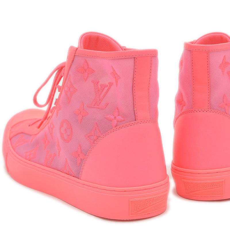 タトゥー ライン スニーカー ハイカット ナイロン ピンク メンズ 7サイズ スニーカー