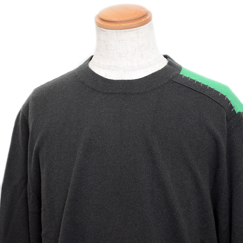 セーター カシミヤ グレー/グリーン メンズ XLサイズ ニット