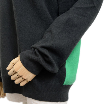 セーター カシミヤ グレー/グリーン メンズ XLサイズ ニット