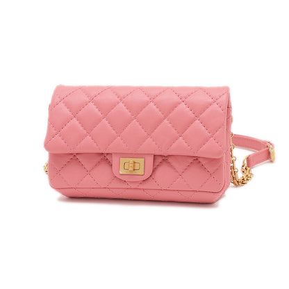 2.55 ウエストポーチ カーフスキン ピンク ゴールド金具 ソルド品 ウエストバッグ