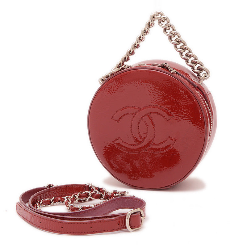 ラウンド アズアース 2WAYバッグ パテントレザー レッド A91946 ショルダーバッグ