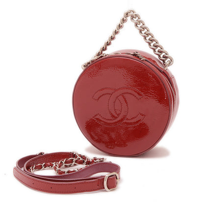 ラウンド アズアース 2WAYバッグ パテントレザー レッド A91946 ショルダーバッグ