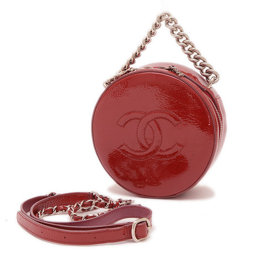 ラウンド アズアース 2WAYバッグ パテントレザー レッド A91946 ショルダーバッグ