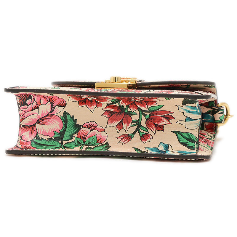 フラワー チェーンショルダー ベージュ/マルチカラー 696180 ハンドバッグ