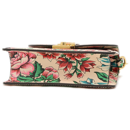 フラワー チェーンショルダー ベージュ/マルチカラー 696180 ハンドバッグ