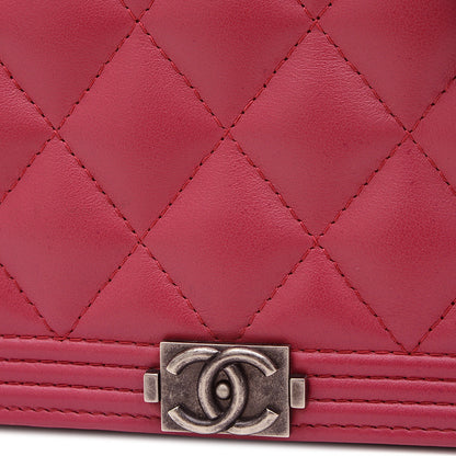 ボーイシャネル チェーンウォレット ラムスキン ピンク シルバー金具 A81969 ショルダーバッグ