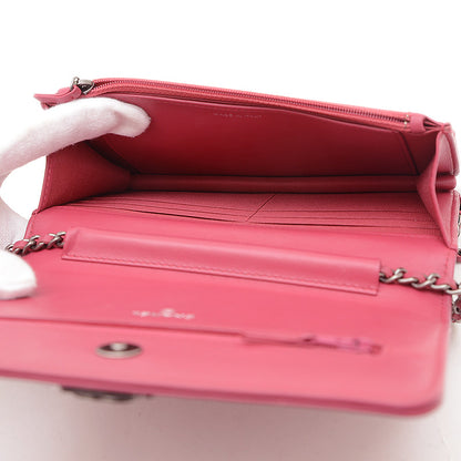 ボーイシャネル チェーンウォレット ラムスキン ピンク シルバー金具 A81969 ショルダーバッグ