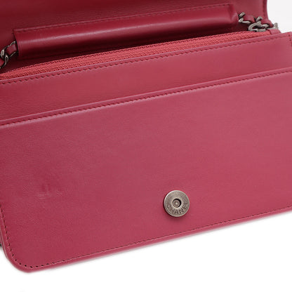 ボーイシャネル チェーンウォレット ラムスキン ピンク シルバー金具 A81969 ショルダーバッグ