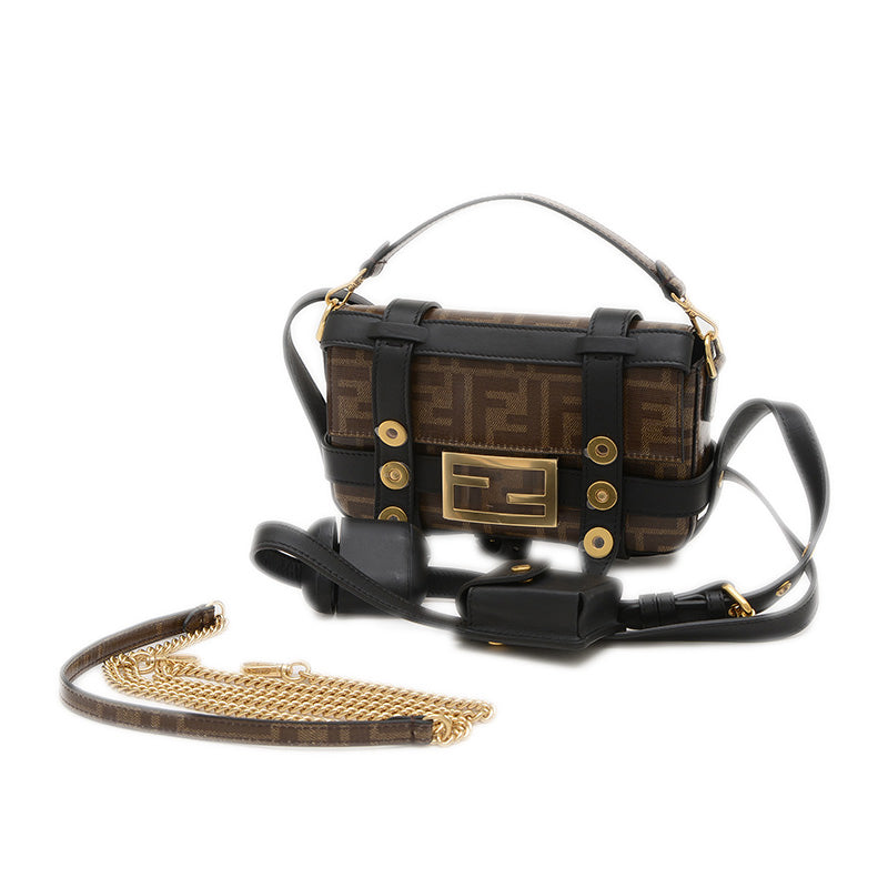 ズッカ バケット 2WAYバッグ PVC/レザー ブラウン/ブラック 8BS034 ショルダーバッグ