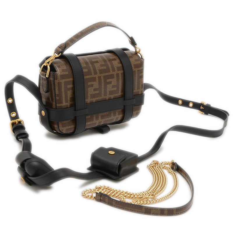 ズッカ バケット 2WAYバッグ PVC/レザー ブラウン/ブラック 8BS034 ショルダーバッグ