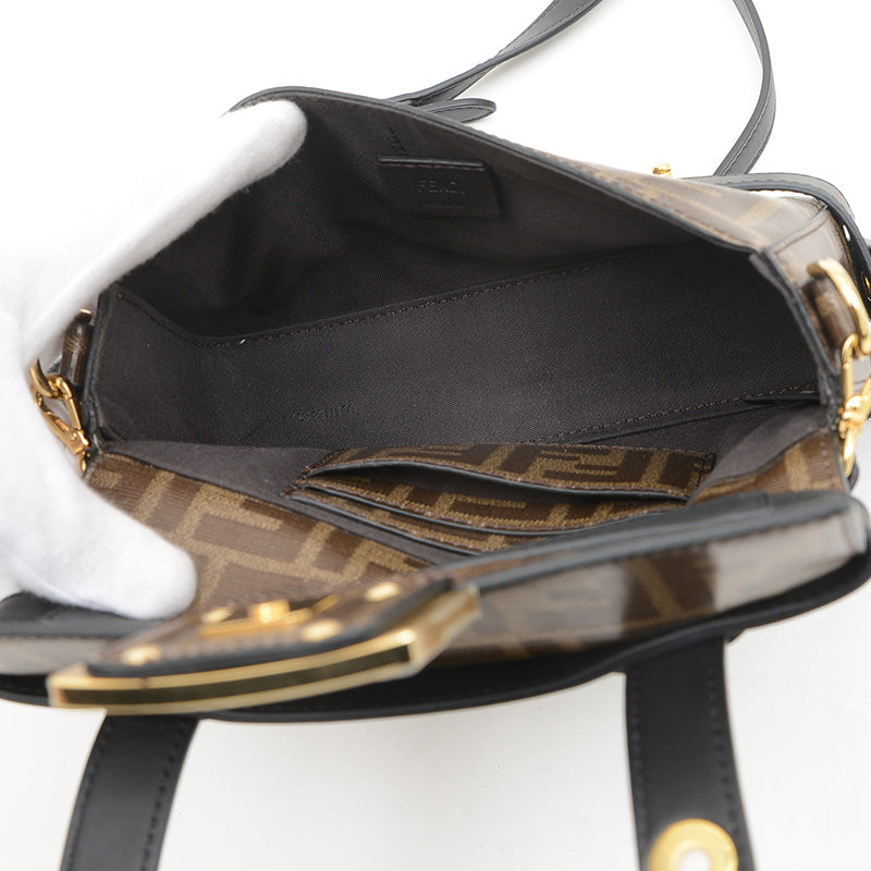 ズッカ バケット 2WAYバッグ PVC/レザー ブラウン/ブラック 8BS034 ショルダーバッグ