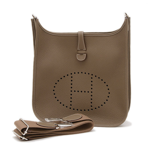 エブリン3 PM トリヨン エトゥープ シルバー金具 K刻印 ショルダーバッグ