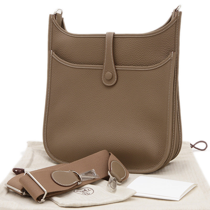 エブリン3 PM トリヨン エトゥープ シルバー金具 K刻印 ショルダーバッグ