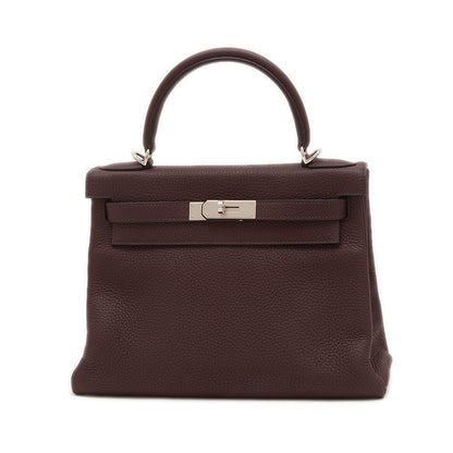 ケリー28 内縫い トゴ ルージュセリエ シルバー金具 B刻印 ハンドバッグ