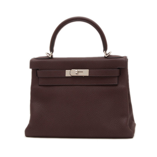 ケリー28 内縫い トゴ ルージュセリエ シルバー金具 B刻印 ハンドバッグ