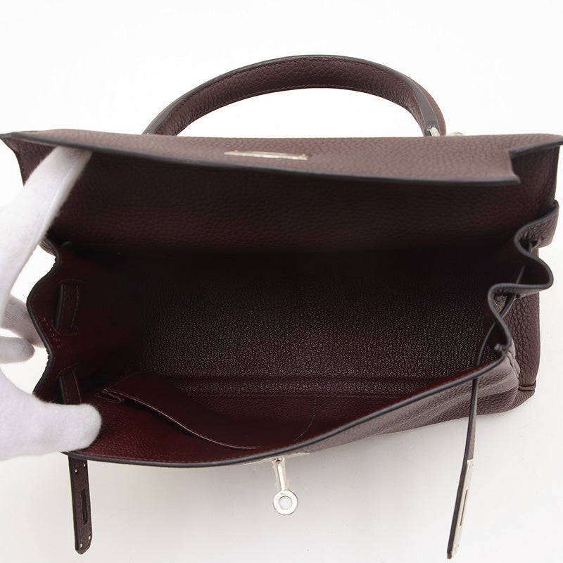 ケリー28 内縫い トゴ ルージュセリエ シルバー金具 B刻印 ハンドバッグ