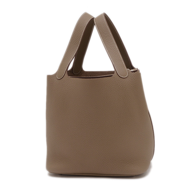 ピコタンロック MM 22 トリヨン エトゥープ シルバー金具 K刻印 ハンドバッグ