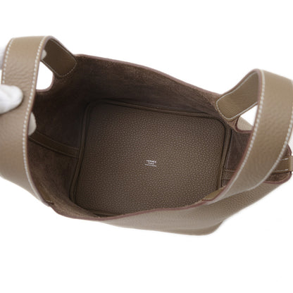 ピコタンロック MM 22 トリヨン エトゥープ シルバー金具 K刻印 ハンドバッグ