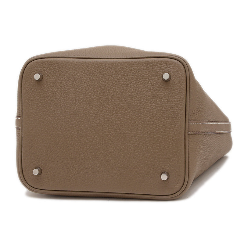 ピコタンロック MM 22 トリヨン エトゥープ シルバー金具 K刻印 ハンドバッグ