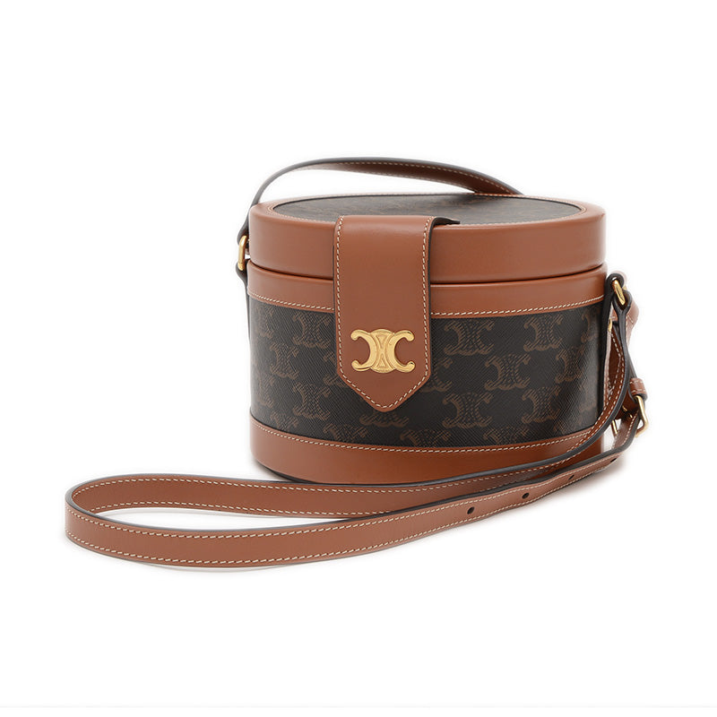 トリオンフ タンブール ミディアム ショルダーバッグ タン/ブラック ショルダーバッグ