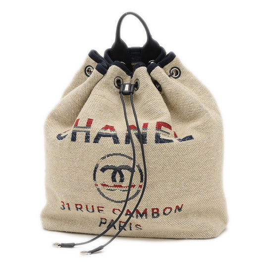 ドーヴィル バックパック ヘンプ/レザー ベージュ A93787 リュック・デイパック