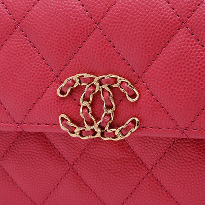 マトラッセ フォンケース 2WAYバッグ キャビアスキン ピンク ゴールド金具 AP3238 ハンドバッグ