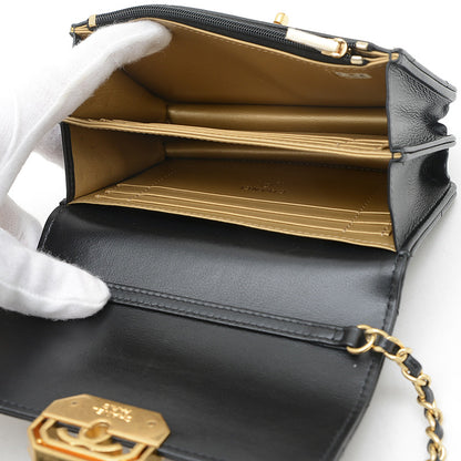 マトラッセ ミニ フラップ バッグ カーフスキン ブラック ゴールド金具 AS3720 ショルダーバッグ