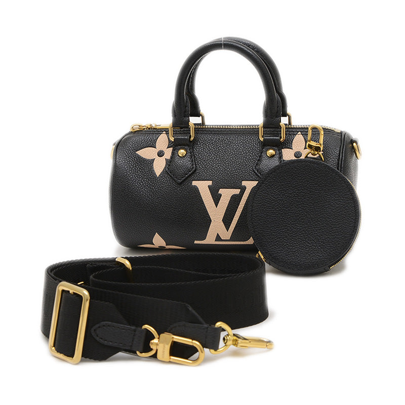 モノグラムアンプラント パピヨンBB 2WAYバッグ ブラック/ベージュ M45980 ハンドバッグ