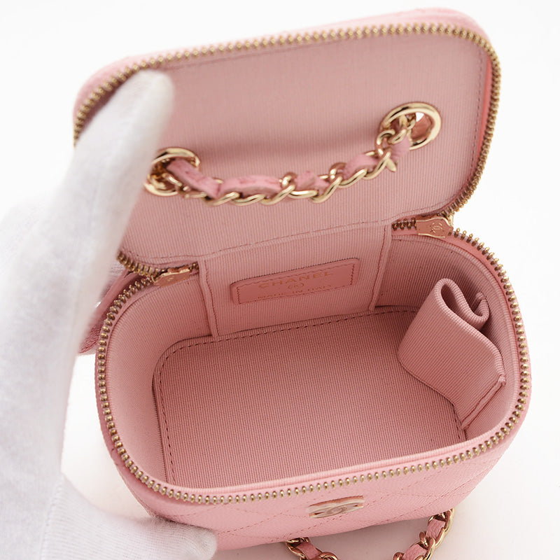 クラシック スモールバニティ チェーンショルダー ピンク AP1340 ショルダーバッグ