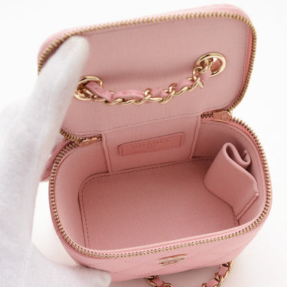 クラシック スモールバニティ チェーンショルダー ピンク AP1340 ショルダーバッグ
