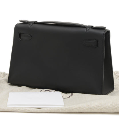 ポシェットケリー スイフト ブラック シルバー金具 B刻印 ハンドバッグ