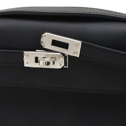 ポシェットケリー スイフト ブラック シルバー金具 B刻印 ハンドバッグ