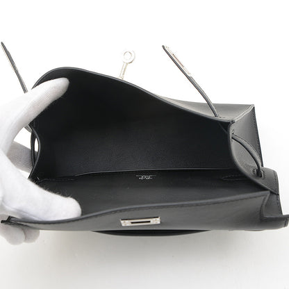 ポシェットケリー スイフト ブラック シルバー金具 B刻印 ハンドバッグ