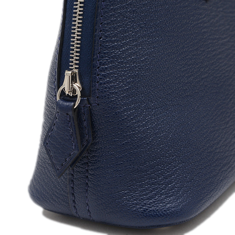 ボリード1923 ミニ シェーブル ブルーネイビー シルバー金具 W刻印 ハンドバッグ