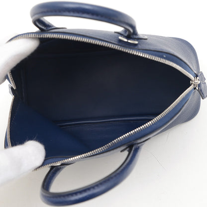 ボリード1923 ミニ シェーブル ブルーネイビー シルバー金具 W刻印 ハンドバッグ