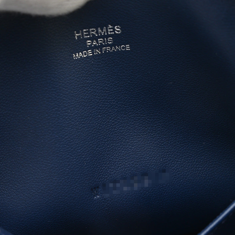 ボリード1923 ミニ シェーブル ブルーネイビー シルバー金具 W刻印 ハンドバッグ